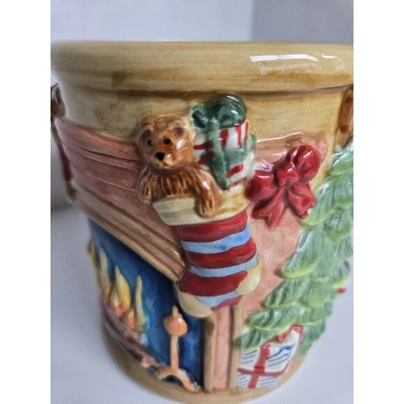 Susan Winget Mug Christmas Certified International 3D Ceramic Tree Fireplace Cup - Picture 9 of 16